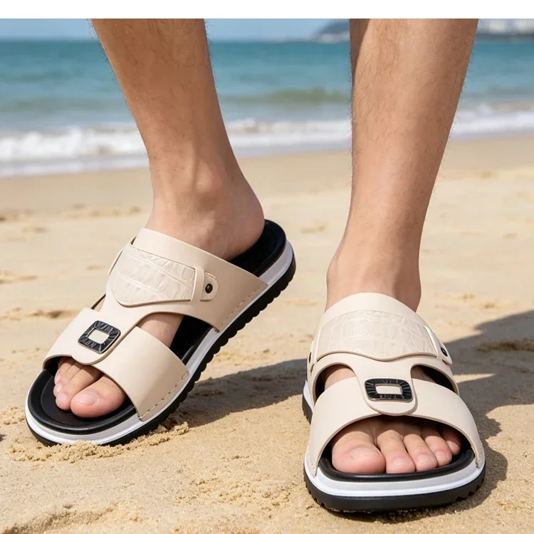 Men's Summer Comfortable Breathable Fashion Simple Slippers Outdoor Wear-Resistant Soft Bottom Casual Sandals-DH5306