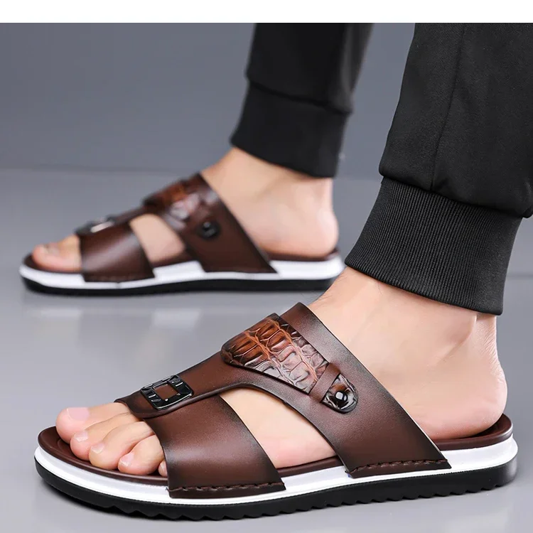 Men's Summer Comfortable Breathable Fashion Simple Slippers Outdoor Wear-Resistant Soft Bottom Casual Sandals-DH5306