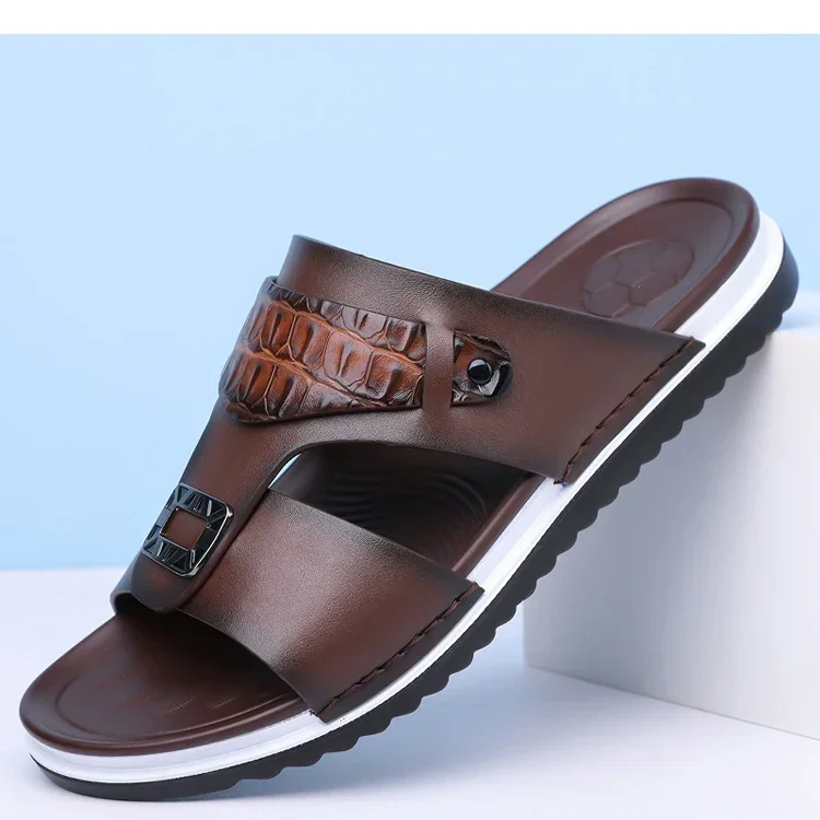 Men's Summer Comfortable Breathable Fashion Simple Slippers Outdoor Wear-Resistant Soft Bottom Casual Sandals-DH5306