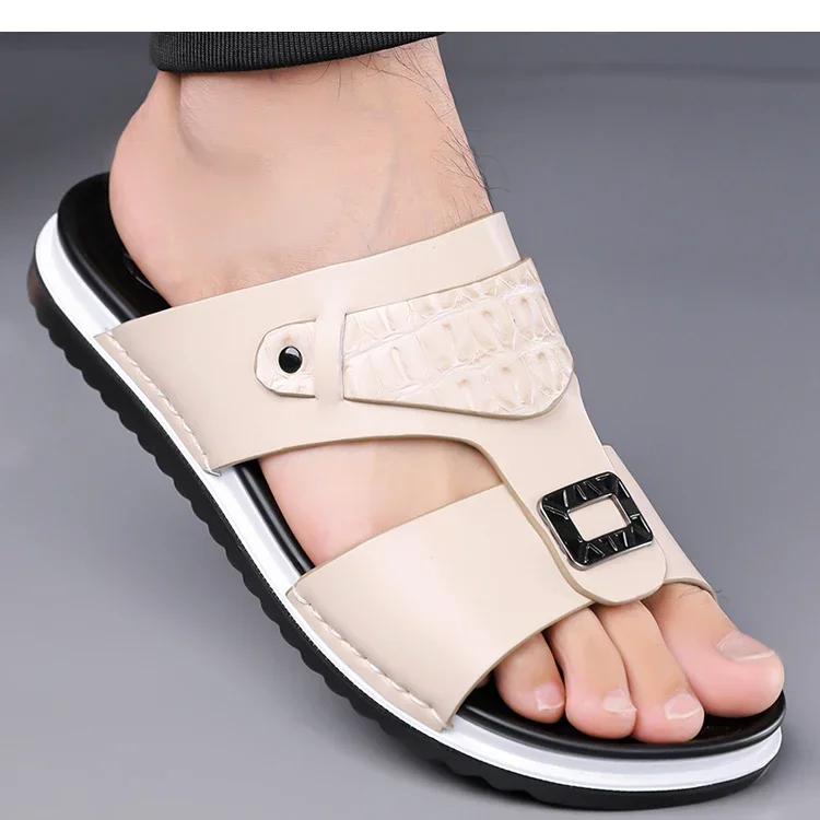 Men's Summer Comfortable Breathable Fashion Simple Slippers Outdoor Wear-Resistant Soft Bottom Casual Sandals-DH5306