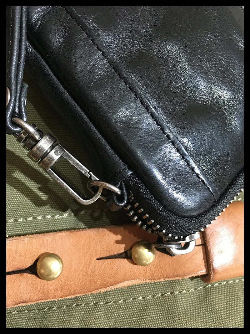 AETOO Locomotive retro long pleated to do old men's first layer cowhide purse hand bag coin purse