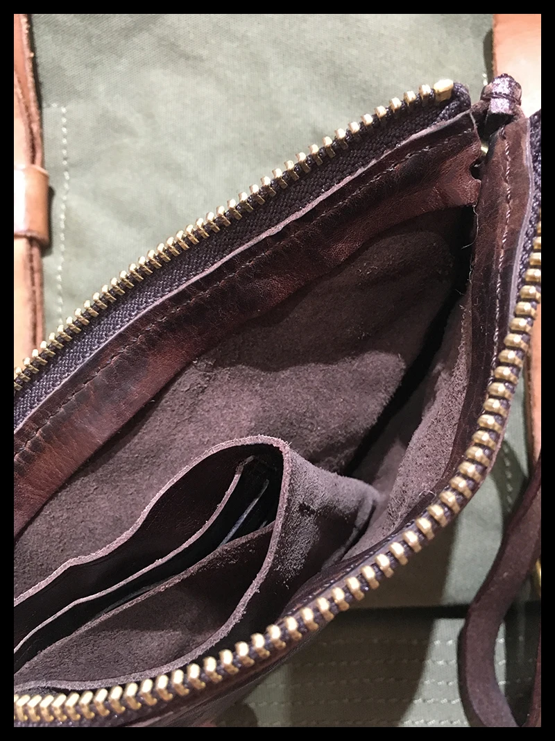 AETOO Locomotive retro long pleated to do old men's first layer cowhide purse hand bag coin purse