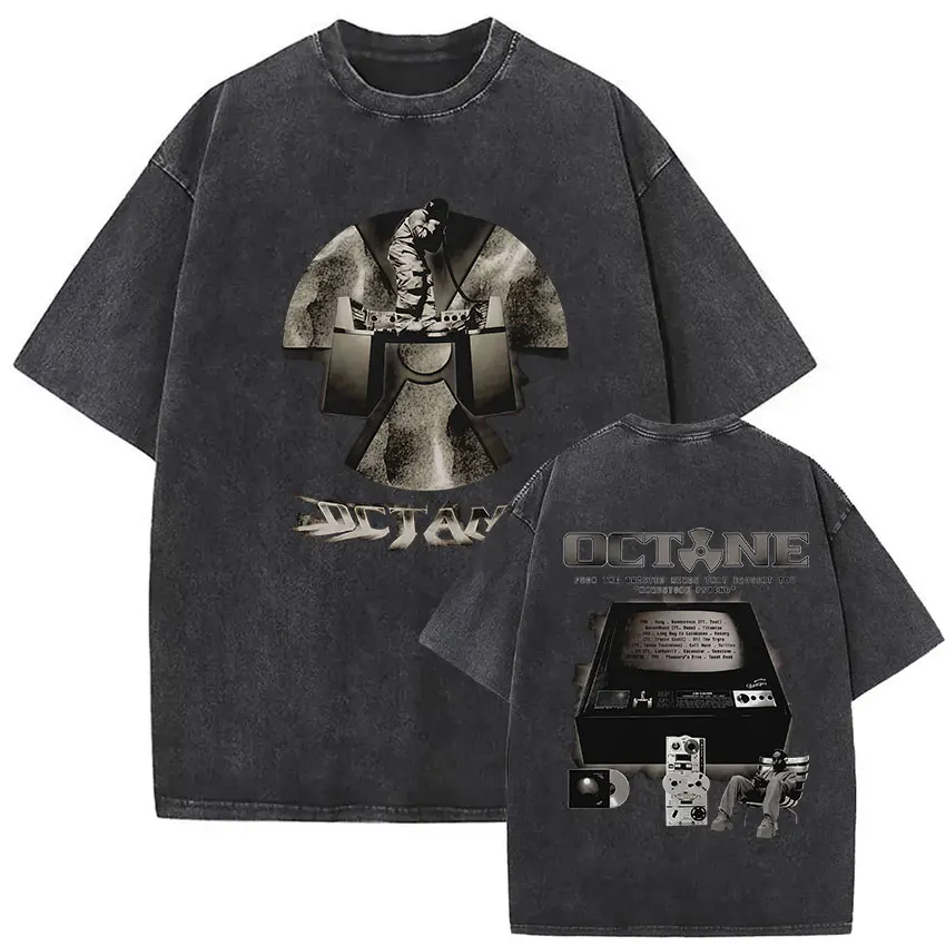 Rapper Don Toliver Octane Tour Album 2026 Vintage Washed Graphics T Shirts Men's Hip Hop Gothic Short Sleeve T-shirts Streetwear