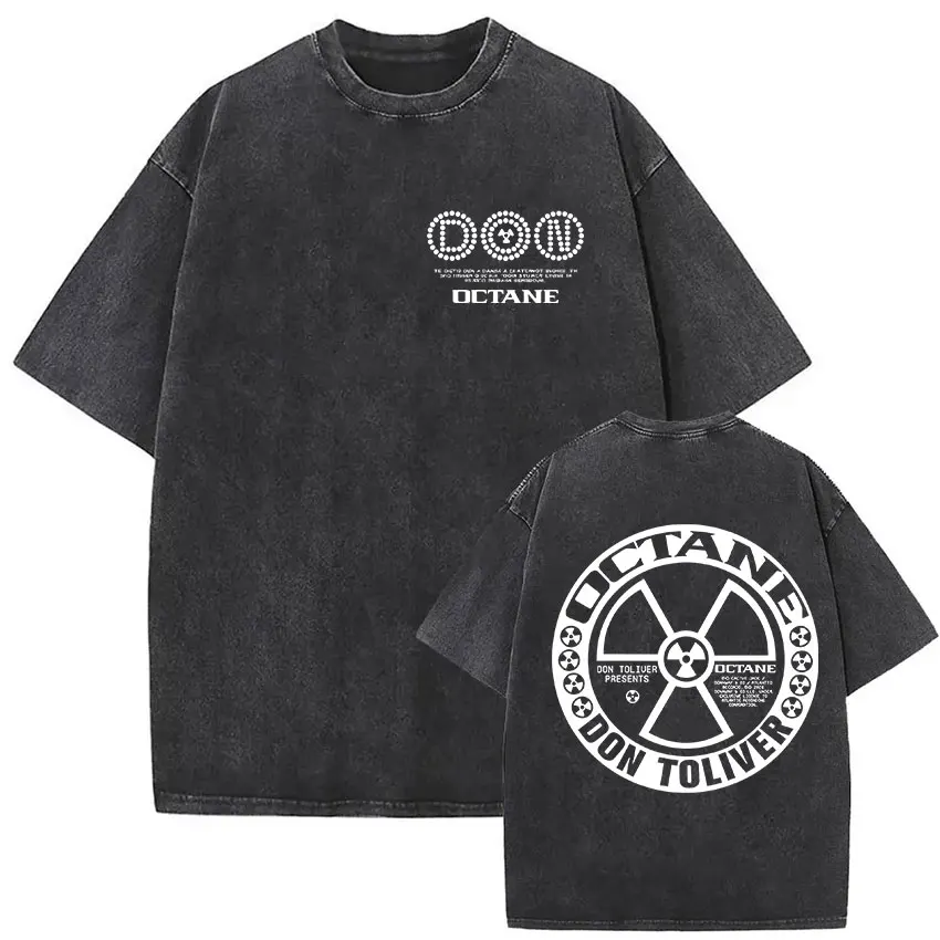 Rapper Don Toliver Octane Tour Album 2026 Vintage Washed Graphics T Shirts Men's Hip Hop Gothic Short Sleeve T-shirts Streetwear