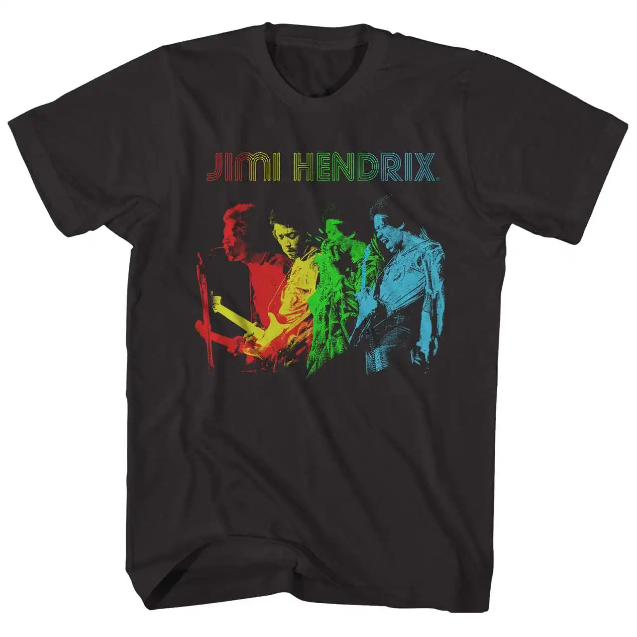 Retro Jimi Hendrix Rock Musician and Electric Guitarist T-Shirt 100% Cotton Graphic Tee Men Women Summer Streetwear Top