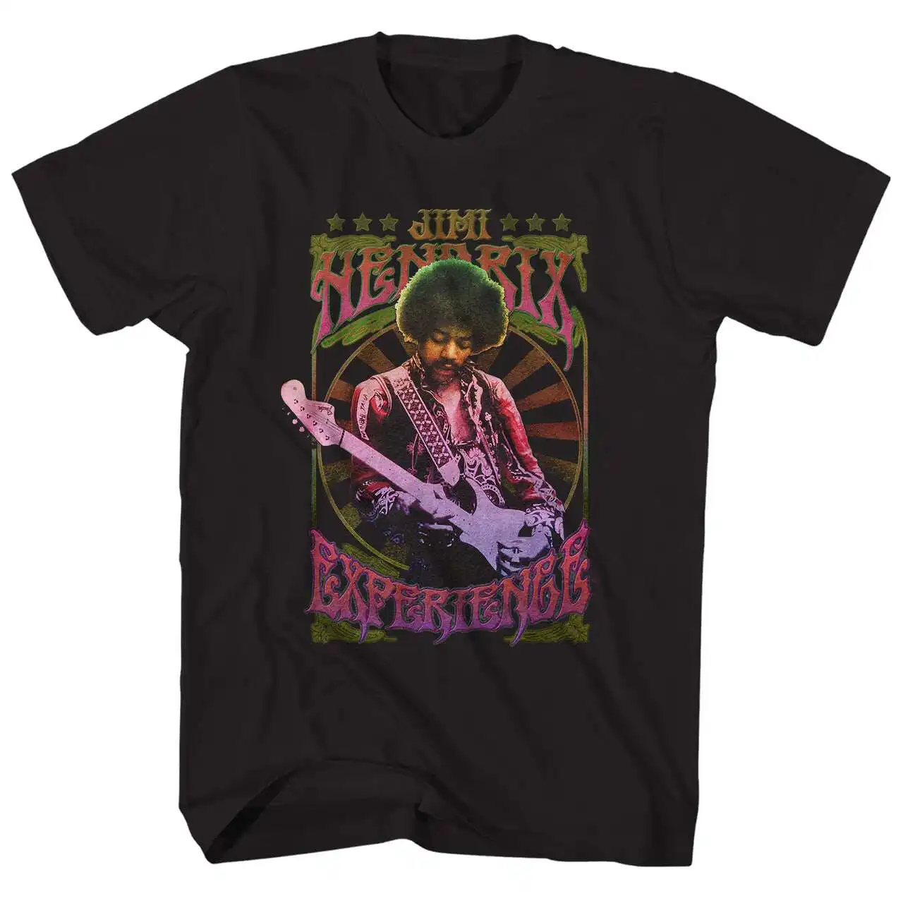 Retro Jimi Hendrix Rock Musician and Electric Guitarist T-Shirt 100% Cotton Graphic Tee Men Women Summer Streetwear Top