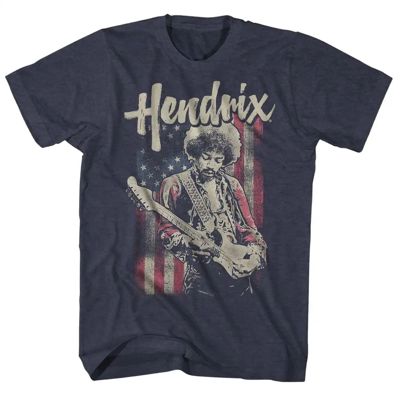 Retro Jimi Hendrix Rock Musician and Electric Guitarist T-Shirt 100% Cotton Graphic Tee Men Women Summer Streetwear Top
