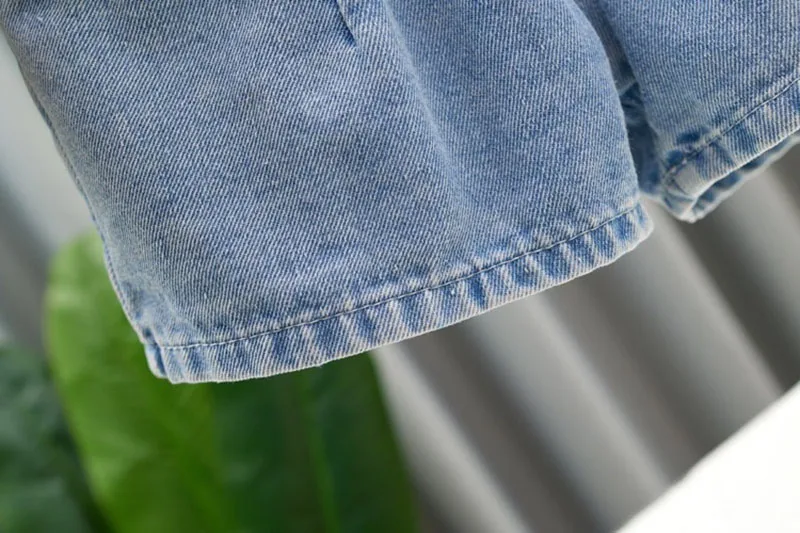 Summer Girls Shorts 3-12T Sweet Bead Decoration Kids Half Pants Loose Children Denim Shorts Soft Boys Clothes