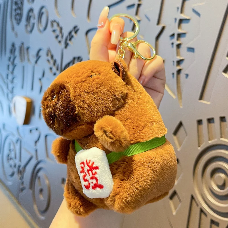 Cute Cartoon Capybara Pendant Plush Toy Doll Bag Hanging Ornaments Cute Kapila Keychain Doll Car Pendant Ornaments