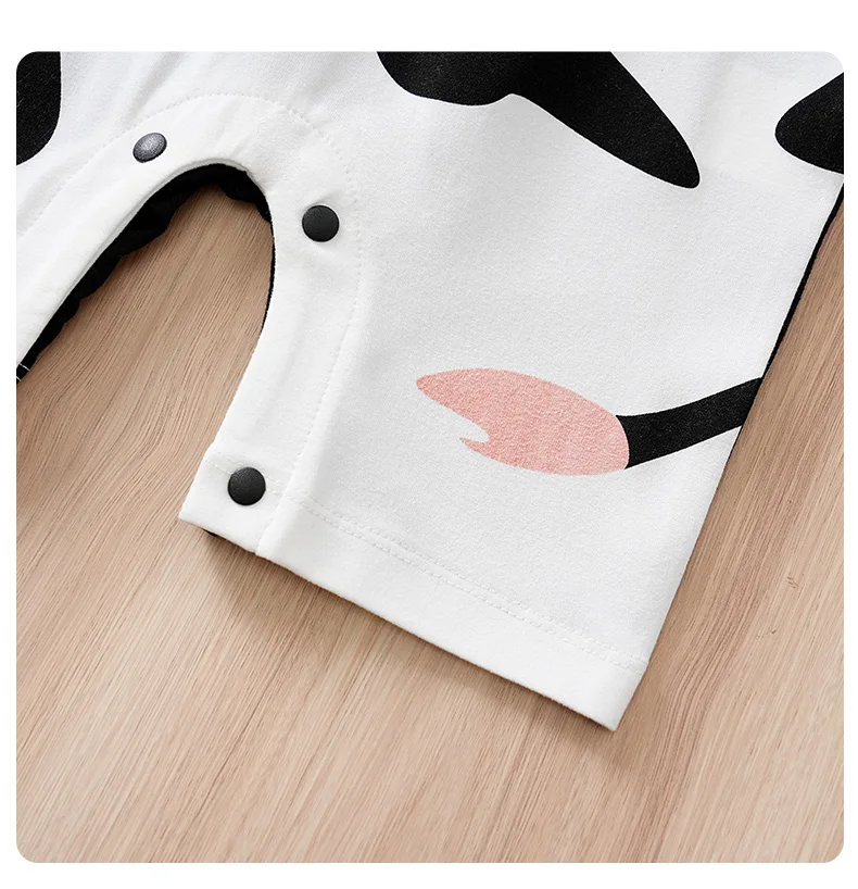 Newborn Baby Unisex Summer Cow Horn Fake Suspender Short Sleeve Spandex Stretch Wrinkle‑Resistant Daily Photo Jumpsuit 0‑18M