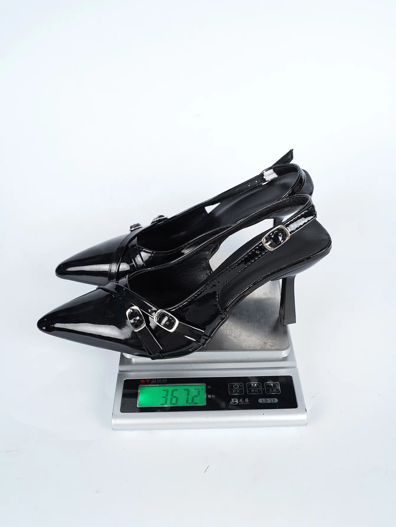 Fashionable Pointed Toe Shallow Mouth New High-heeled Shoes Summer Elegant Buckle Decorated Stiletto Black Women's Shoes