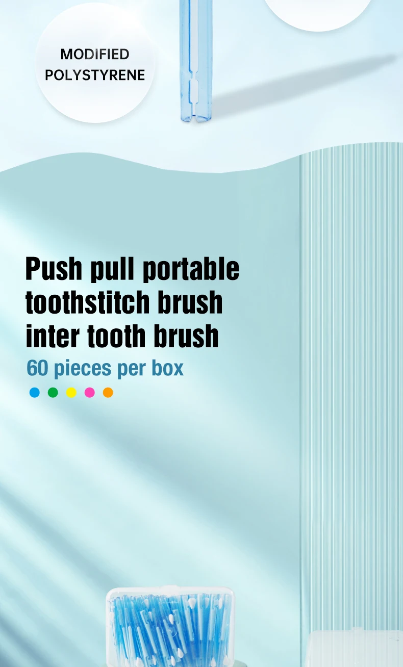 30/40/60 Pcs/Box Toothpick Dental Interdental Brush 0.6-1.5Mm Cleaning Between Teeth Oral Care Orthodontic I Shape Tooth Floss