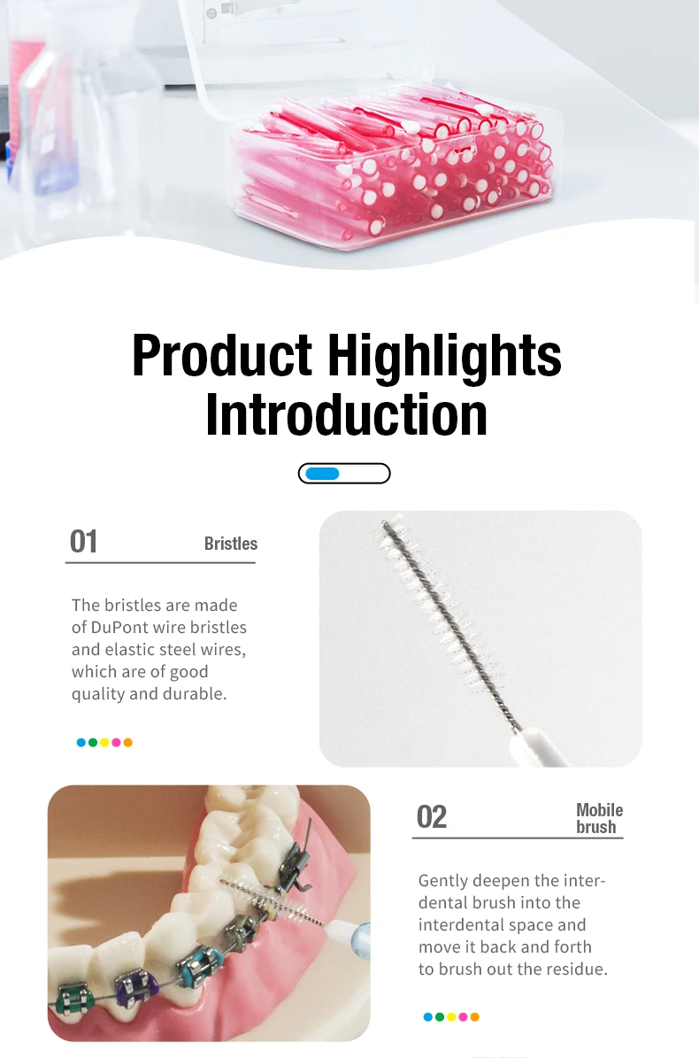 30/40/60 Pcs/Box Toothpick Dental Interdental Brush 0.6-1.5Mm Cleaning Between Teeth Oral Care Orthodontic I Shape Tooth Floss