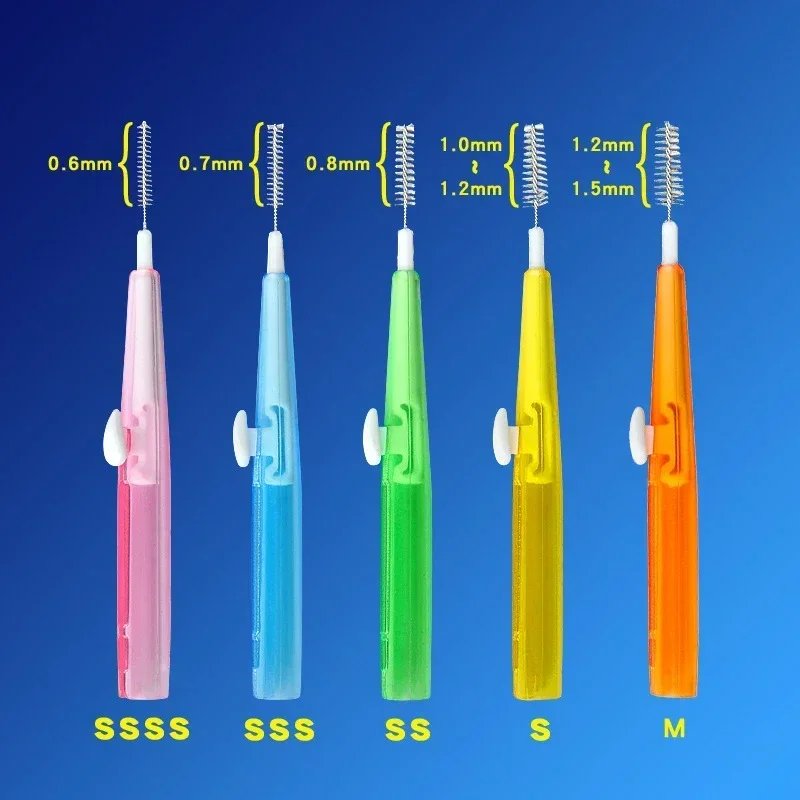 30/40/60 Pcs/Box Toothpick Dental Interdental Brush 0.6-1.5Mm Cleaning Between Teeth Oral Care Orthodontic I Shape Tooth Floss