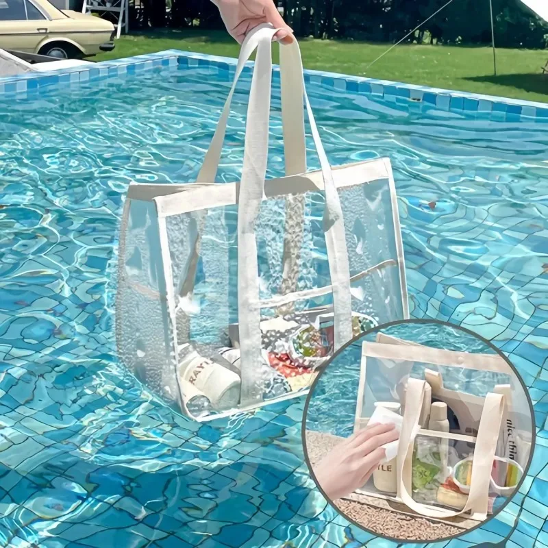 Transparent Zipper Storage Bag with Handle, Large Travel Organizer for Home and Travel, Durable and Practical Design