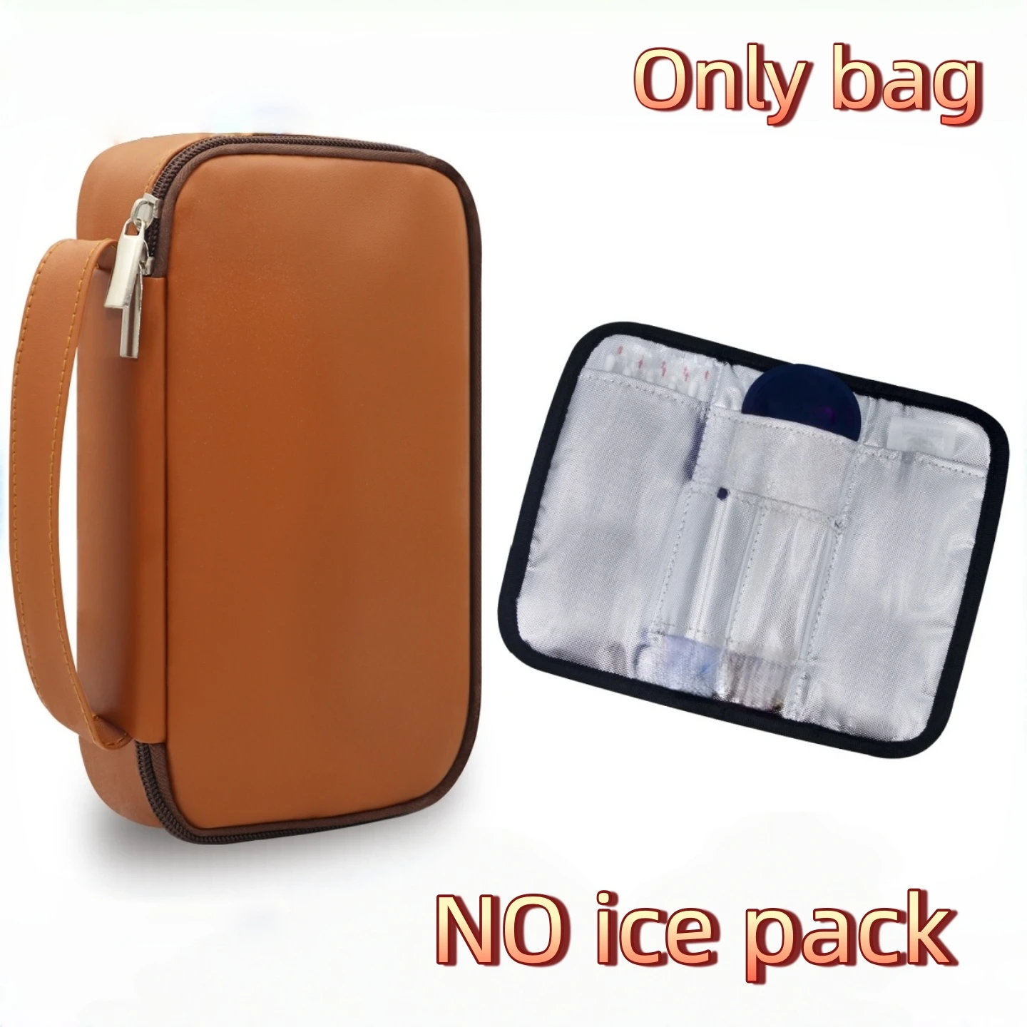Brown Portable Diabetic Supplies Organizer Bag, Single Layer/Double Layer Insulin Travel Case, Bag Only