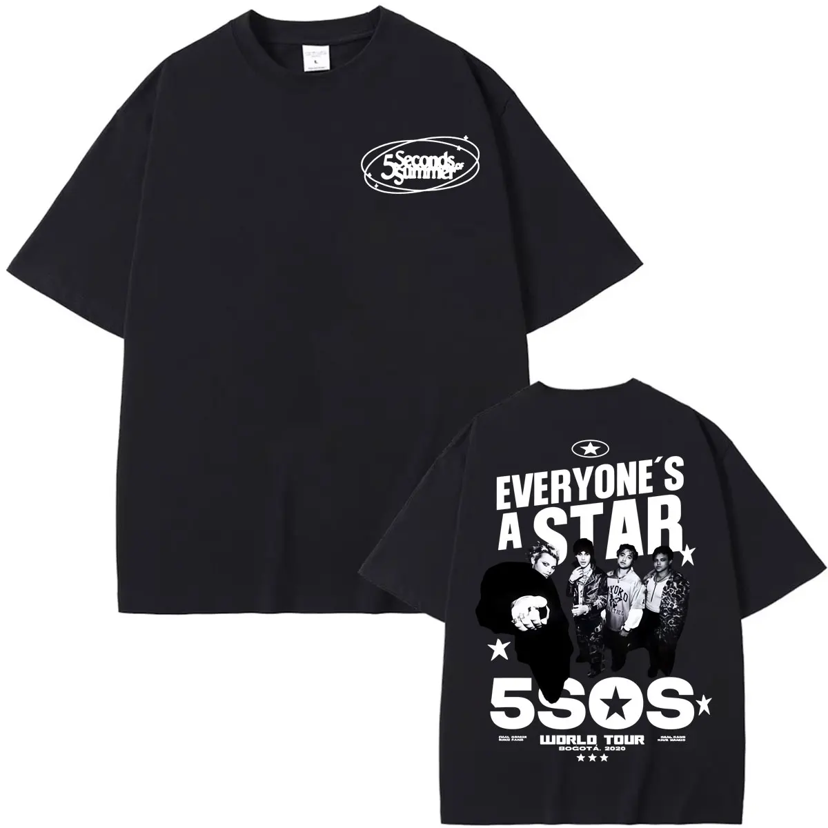 5 Seconds of Summer Everyone's A Star 2026 World Tour T-shirt Men Women Harajuku Hip Hop Punk T Shirts Summer Tops Loose T Shirt