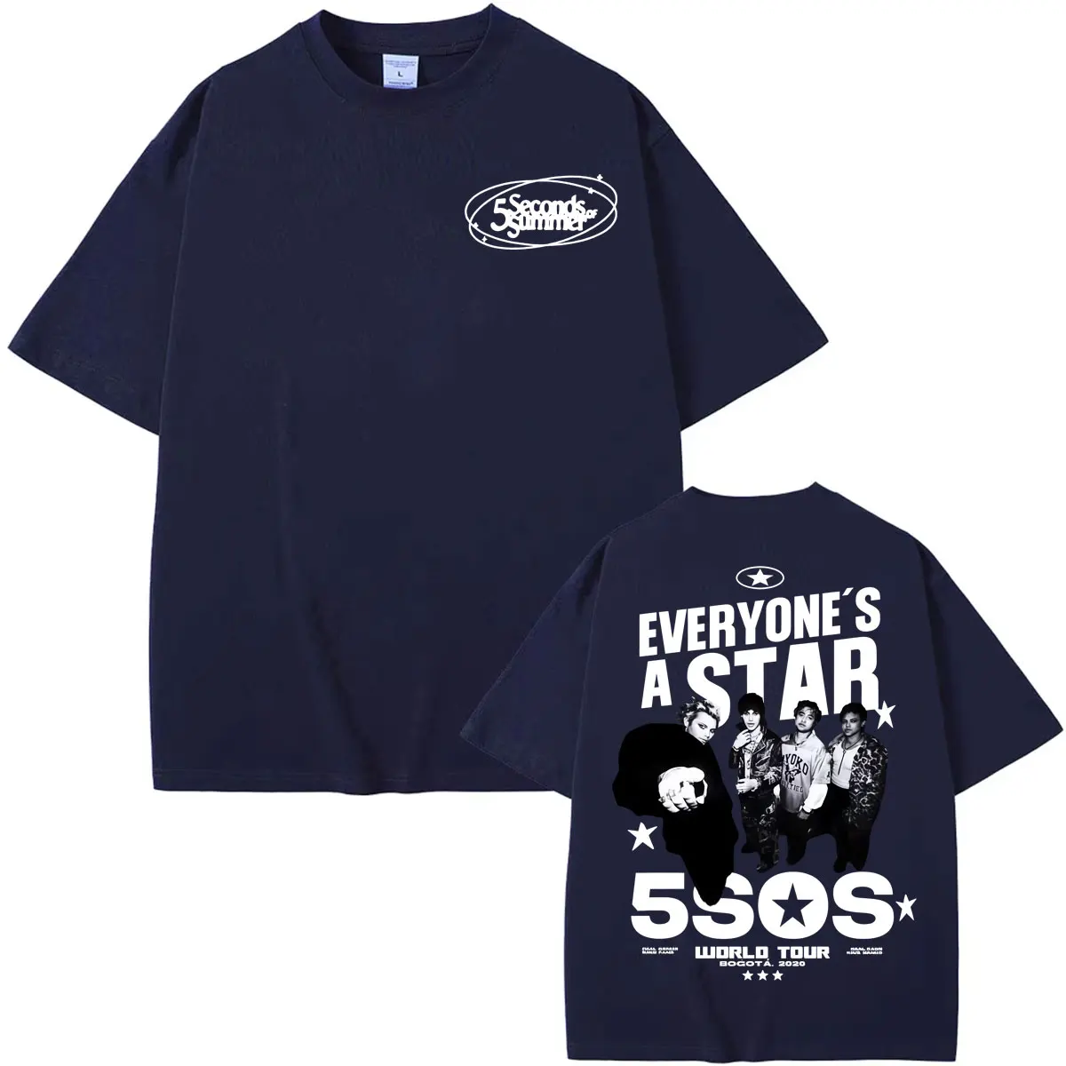 5 Seconds of Summer Everyone's A Star 2026 World Tour T-shirt Men Women Harajuku Hip Hop Punk T Shirts Summer Tops Loose T Shirt