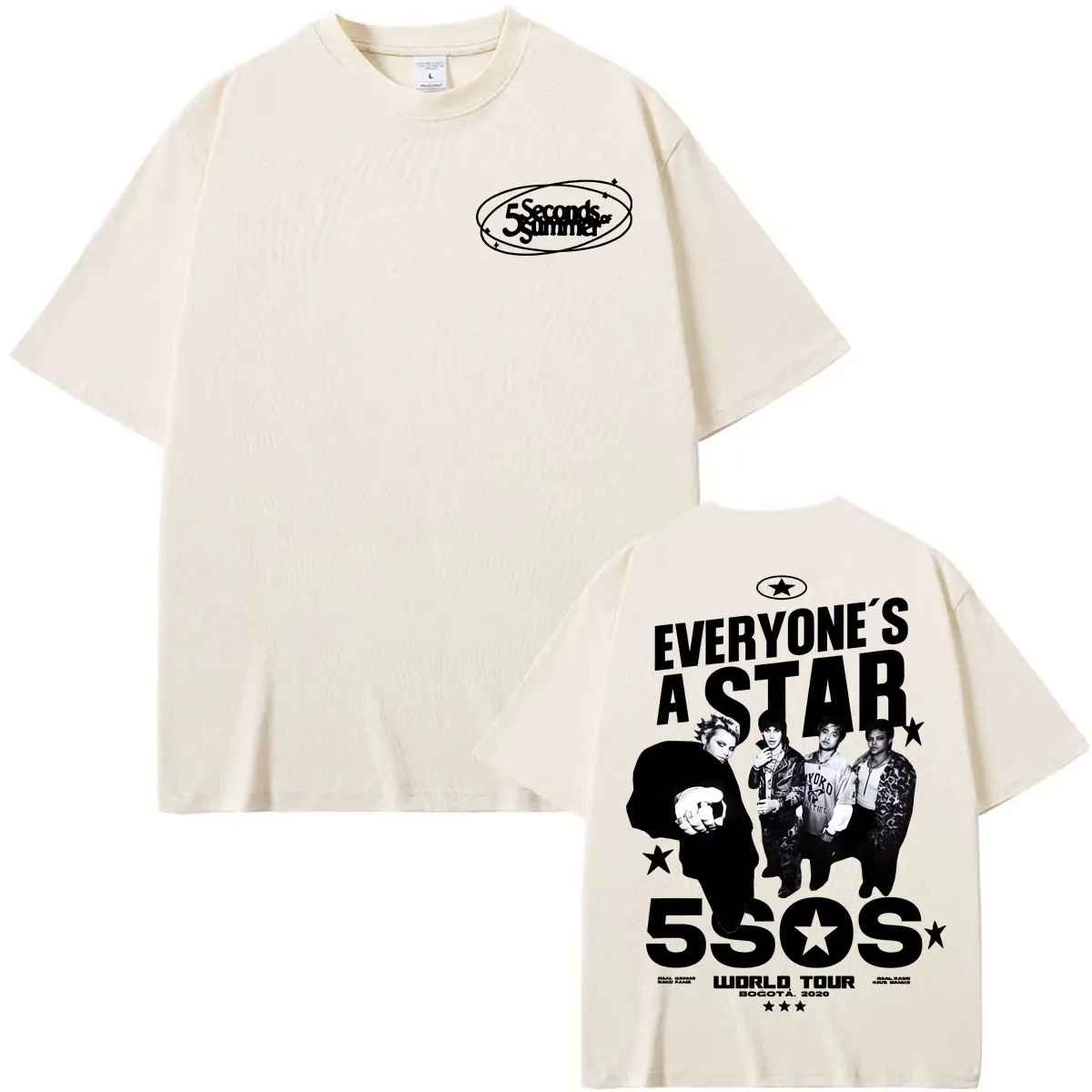 5 Seconds of Summer Everyone's A Star 2026 World Tour T-shirt Men Women Harajuku Hip Hop Punk T Shirts Summer Tops Loose T Shirt