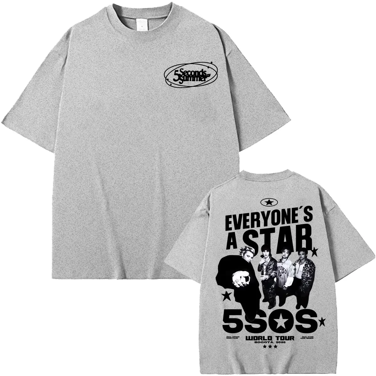 5 Seconds of Summer Everyone's A Star 2026 World Tour T-shirt Men Women Harajuku Hip Hop Punk T Shirts Summer Tops Loose T Shirt