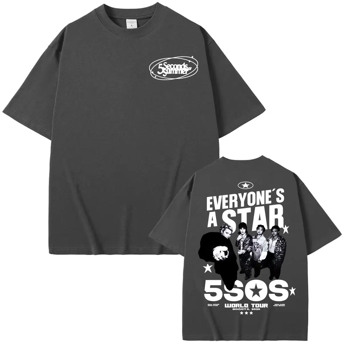5 Seconds of Summer Everyone's A Star 2026 World Tour T-shirt Men Women Harajuku Hip Hop Punk T Shirts Summer Tops Loose T Shirt
