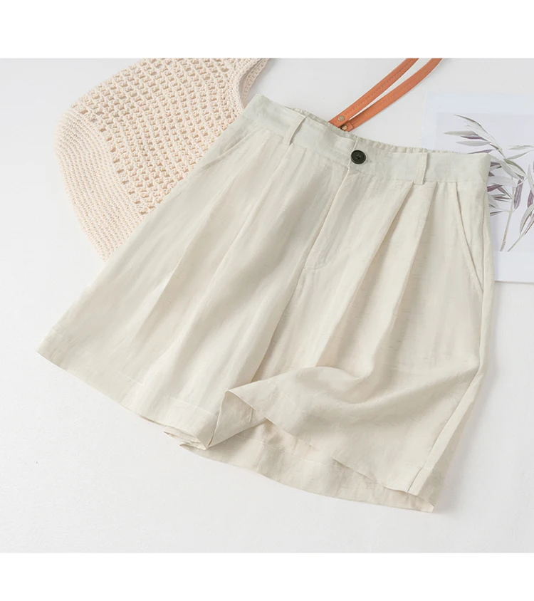 2026 Women's Linen Shorts Y2K, Single Button Zipper Fly Multi Pocket Mini Shorts, Home Leisure Commute Daily Summer Shorts