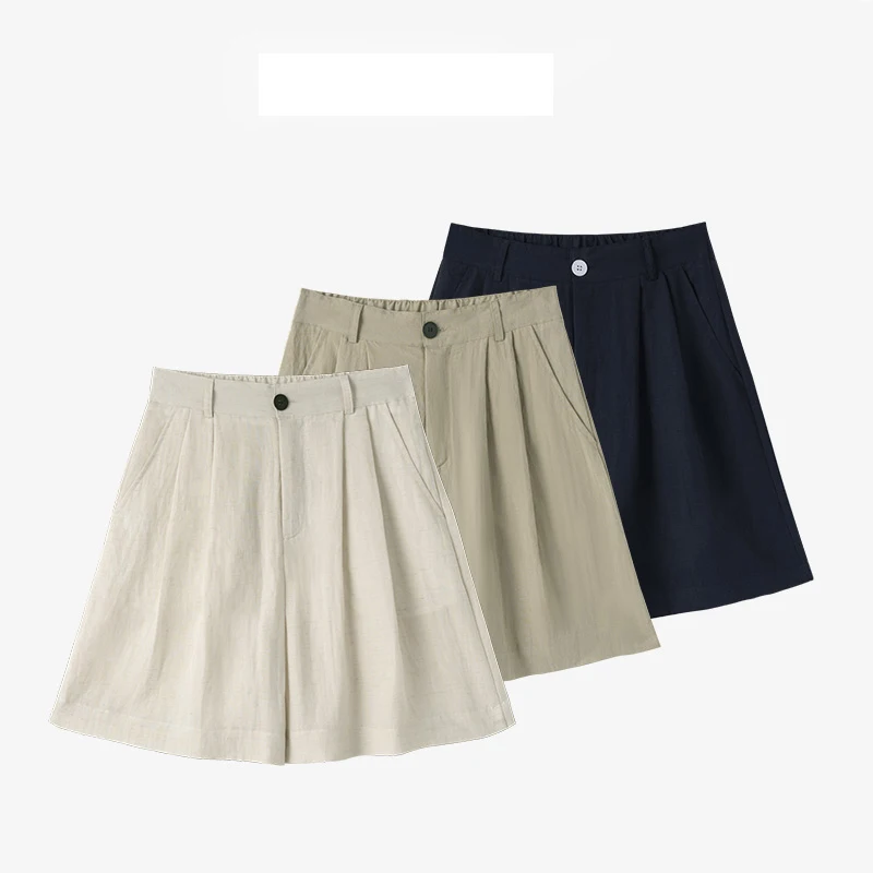 2026 Women's Linen Shorts Y2K, Single Button Zipper Fly Multi Pocket Mini Shorts, Home Leisure Commute Daily Summer Shorts