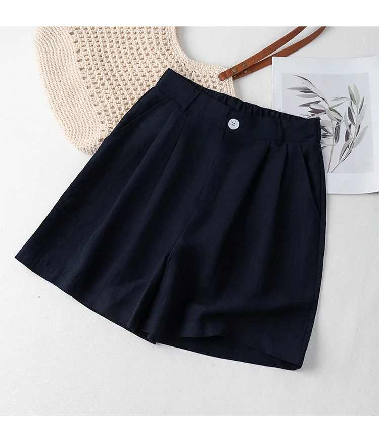 2026 Women's Linen Shorts Y2K, Single Button Zipper Fly Multi Pocket Mini Shorts, Home Leisure Commute Daily Summer Shorts