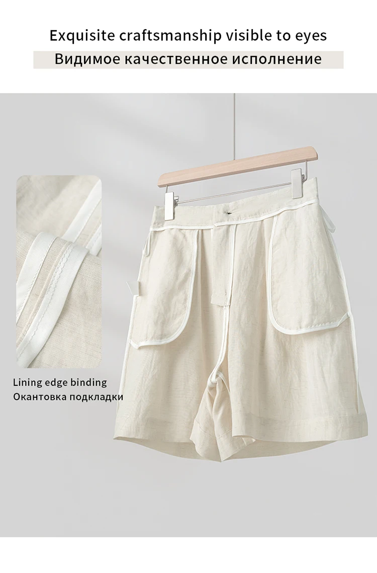 2026 Women's Linen Shorts Y2K, Single Button Zipper Fly Multi Pocket Mini Shorts, Home Leisure Commute Daily Summer Shorts