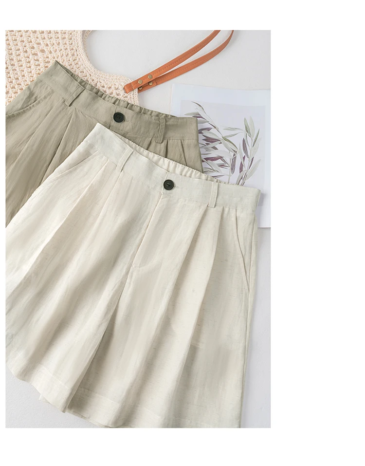 2026 Women's Linen Shorts Y2K, Single Button Zipper Fly Multi Pocket Mini Shorts, Home Leisure Commute Daily Summer Shorts