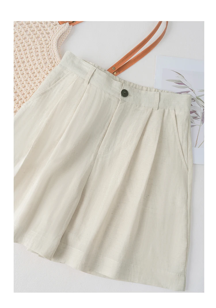 2026 Women's Linen Shorts Y2K, Single Button Zipper Fly Multi Pocket Mini Shorts, Home Leisure Commute Daily Summer Shorts