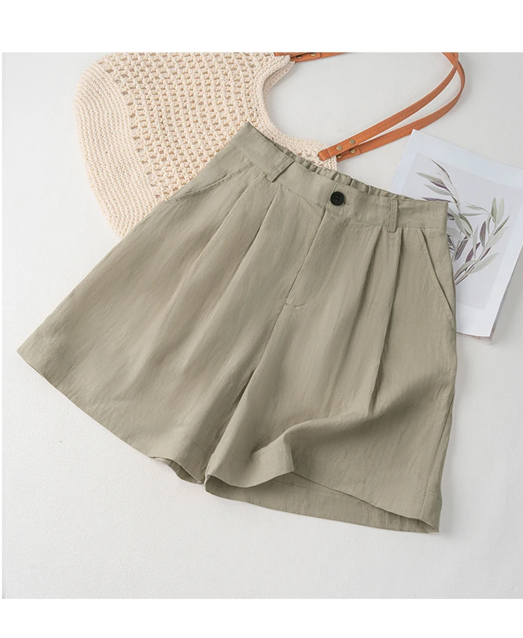 2026 Women's Linen Shorts Y2K, Single Button Zipper Fly Multi Pocket Mini Shorts, Home Leisure Commute Daily Summer Shorts