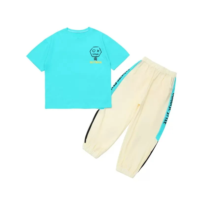 Summer Teens Boys Clothing Set Cotton Letter Short Sleeve T-shirt Pants 2Pc For 4-12Years Kids Clothes Suit Child Casual Outfits