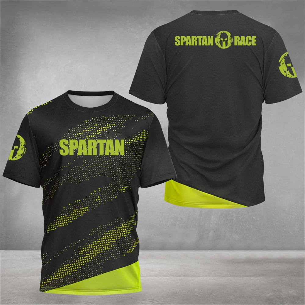 Fluorescent Green Spartan Style Workout T-Shirt Men Women Unisex Fitness Graphic Tee Casual Streetwear Summer outdoor clothing
