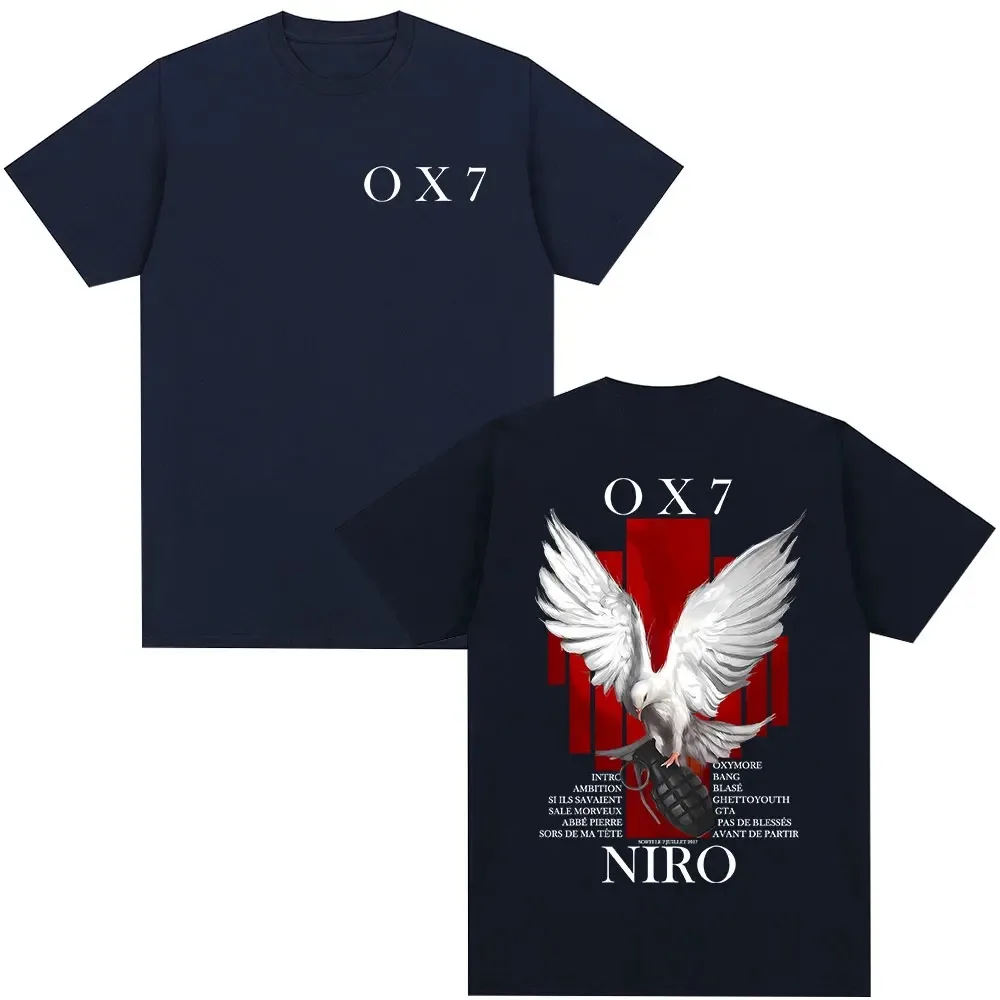 2026 Rapper Niro OX7 Album Merch T Shirt Men Women Hip Hop Fashion Pop Music Short Sleeve Male Casual Cotton Vintage T-shirt