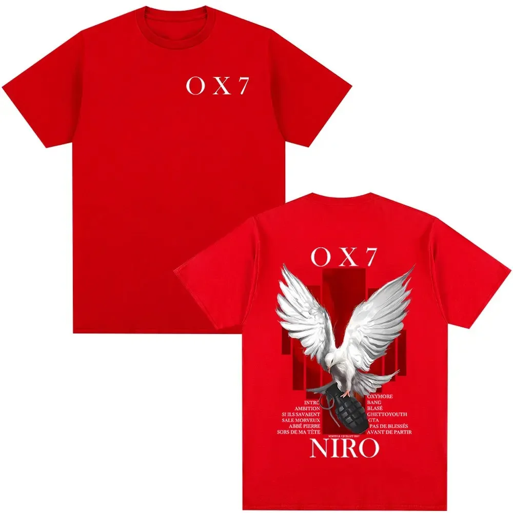 2026 Rapper Niro OX7 Album Merch T Shirt Men Women Hip Hop Fashion Pop Music Short Sleeve Male Casual Cotton Vintage T-shirt