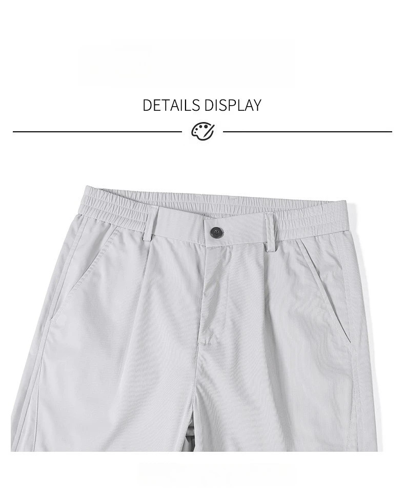 Brand Clothing Spring Summer Thin Men's Casual Straight Trousers Elastic Waist Outdoor Business Solid Color Long Pants Male