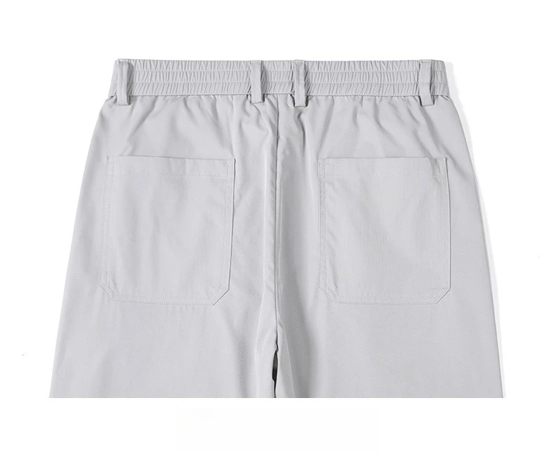 Brand Clothing Spring Summer Thin Men's Casual Straight Trousers Elastic Waist Outdoor Business Solid Color Long Pants Male