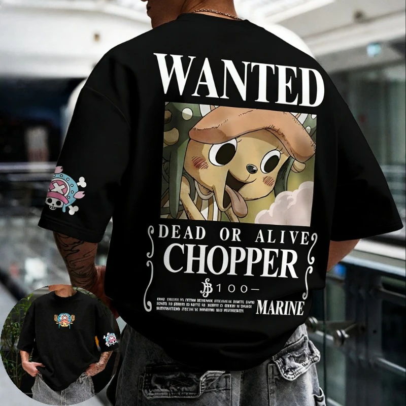 Anime One Piece Chopper Harajuku Men's Clothing 2026 Summer Vintage T-Shirt Women Streetwear Casual Short Sleeve Tee