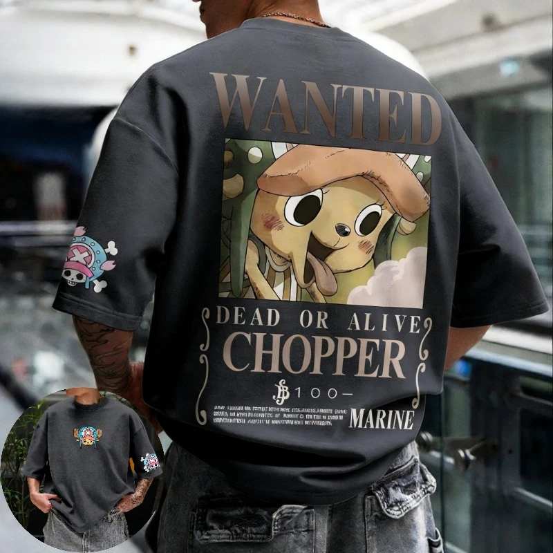Anime One Piece Chopper Harajuku Men's Clothing 2026 Summer Vintage T-Shirt Women Streetwear Casual Short Sleeve Tee