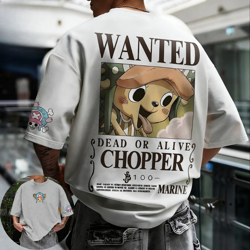 Anime One Piece Chopper Harajuku Men's Clothing 2026 Summer Vintage T-Shirt Women Streetwear Casual Short Sleeve Tee