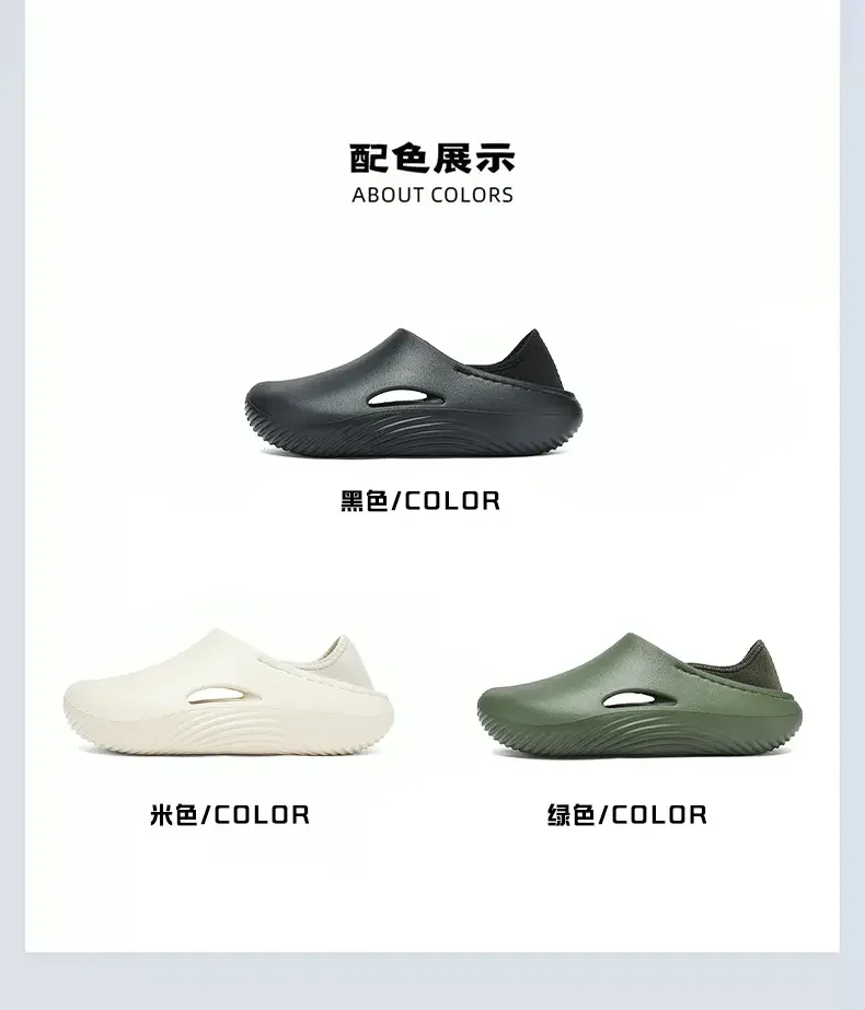 Men Slippers WaterProof Anti Skid Chef Shoe Breathable Slip on Casual Home Slippers Lightweight Beach Sandals Male Garden Clogs