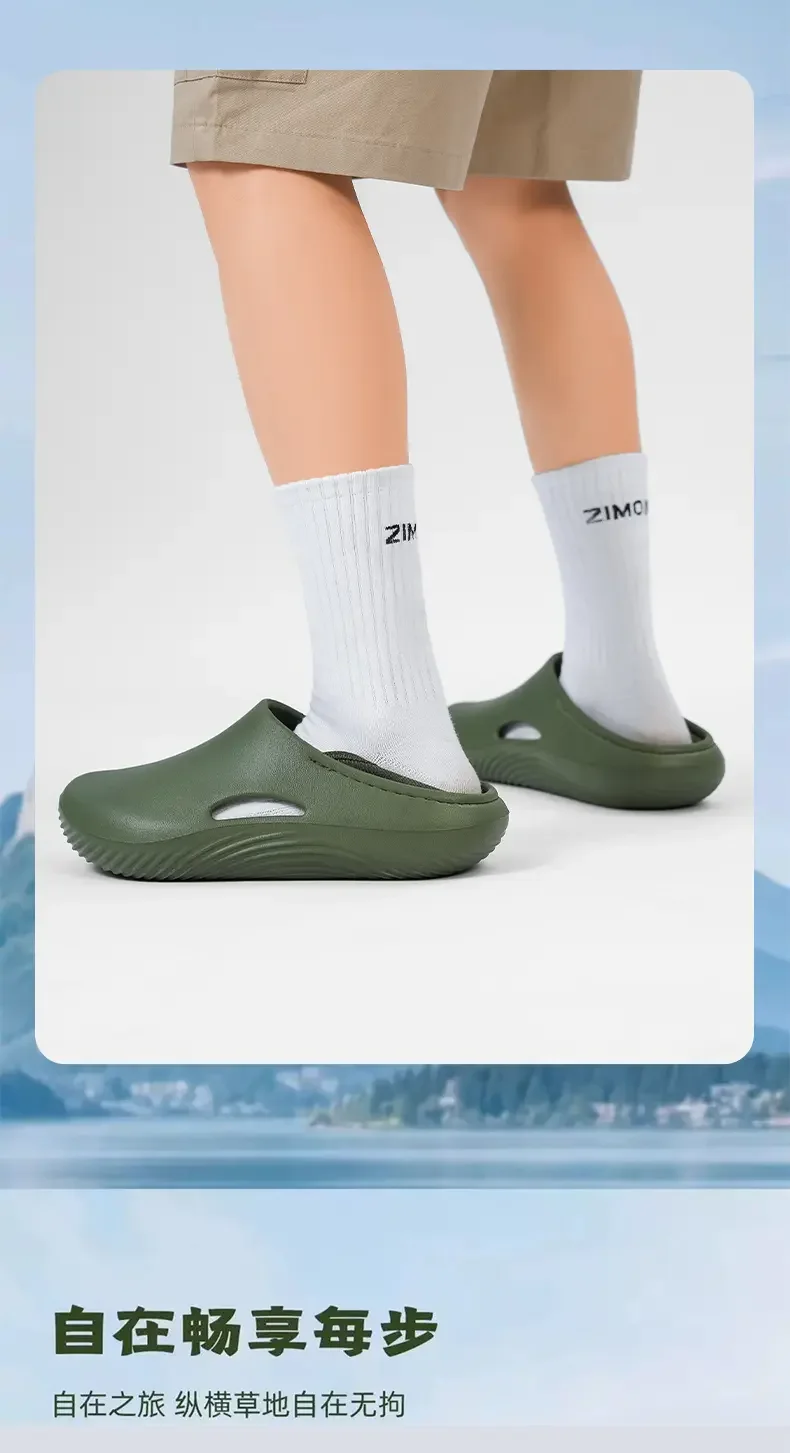 Men Slippers WaterProof Anti Skid Chef Shoe Breathable Slip on Casual Home Slippers Lightweight Beach Sandals Male Garden Clogs
