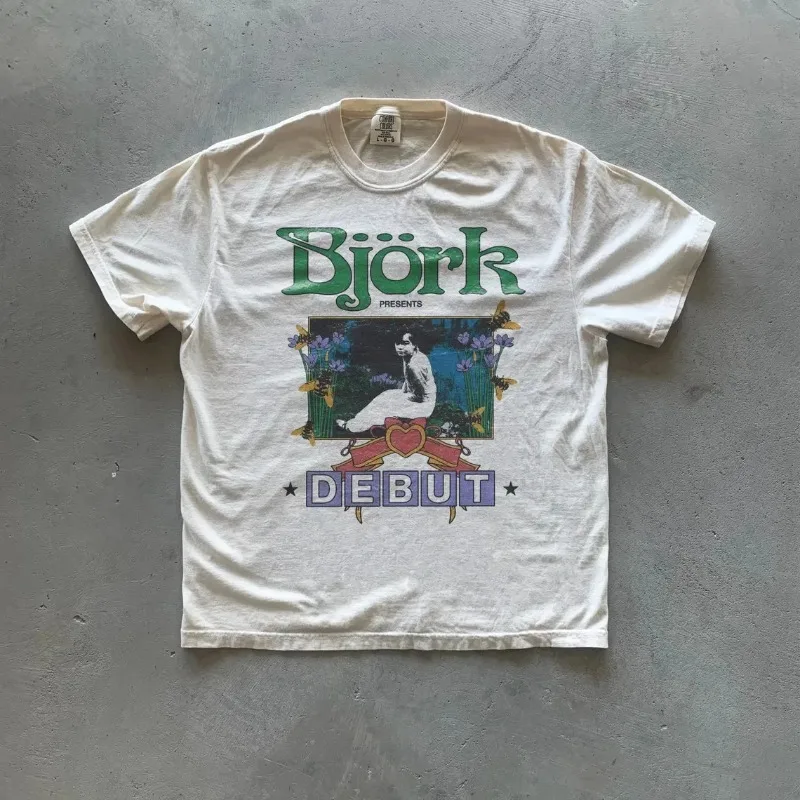 Bjork Retro Unisex T-shirt Women's T-shirt Summer New Retro Unisex Casual Fashion Cotton T-shirt