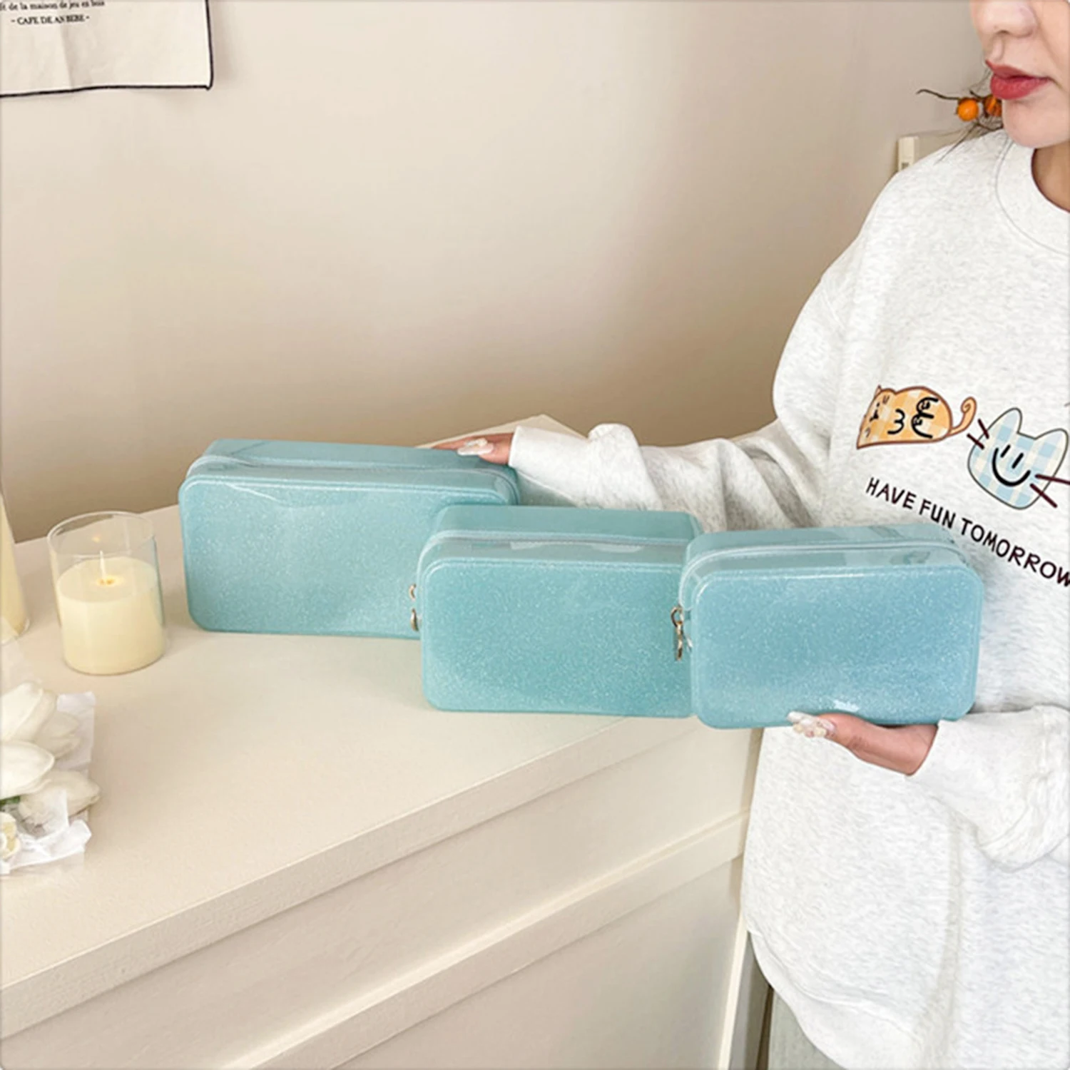 MIYIN NewPortable Cosmetic Waterproof Bag PVC Fashion Transparent Travel Bags Large Capacity Toiletry Bag