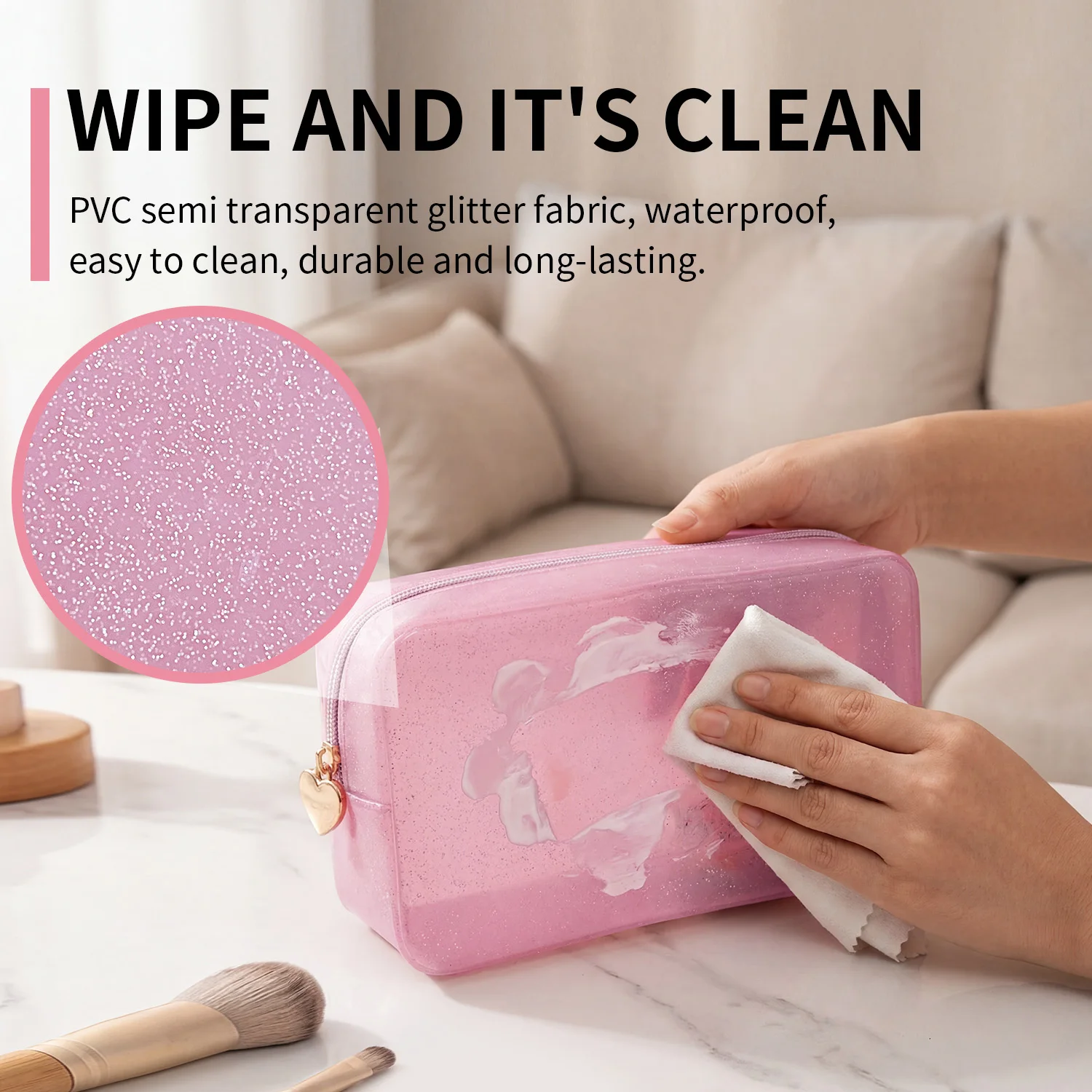 MIYIN NewPortable Cosmetic Waterproof Bag PVC Fashion Transparent Travel Bags Large Capacity Toiletry Bag