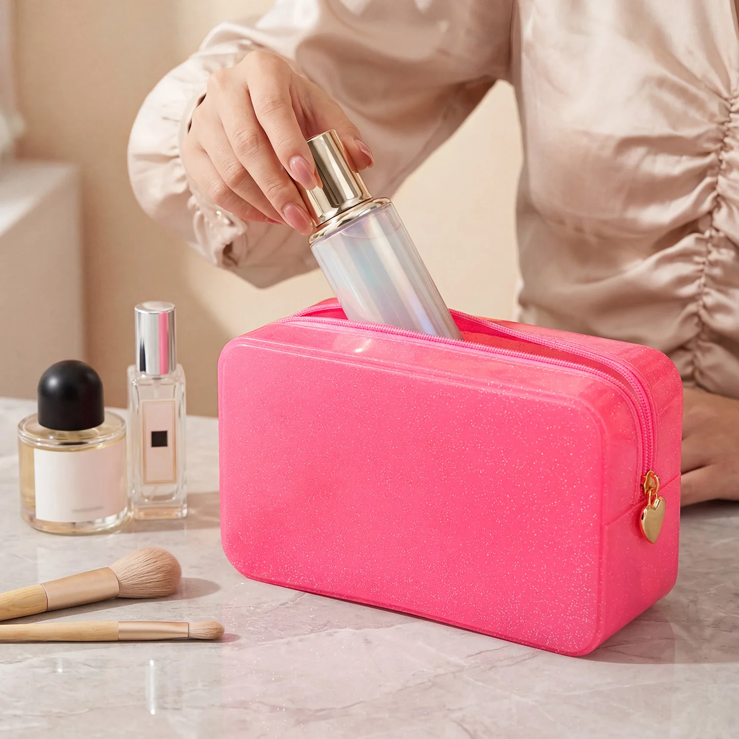 MIYIN NewPortable Cosmetic Waterproof Bag PVC Fashion Transparent Travel Bags Large Capacity Toiletry Bag