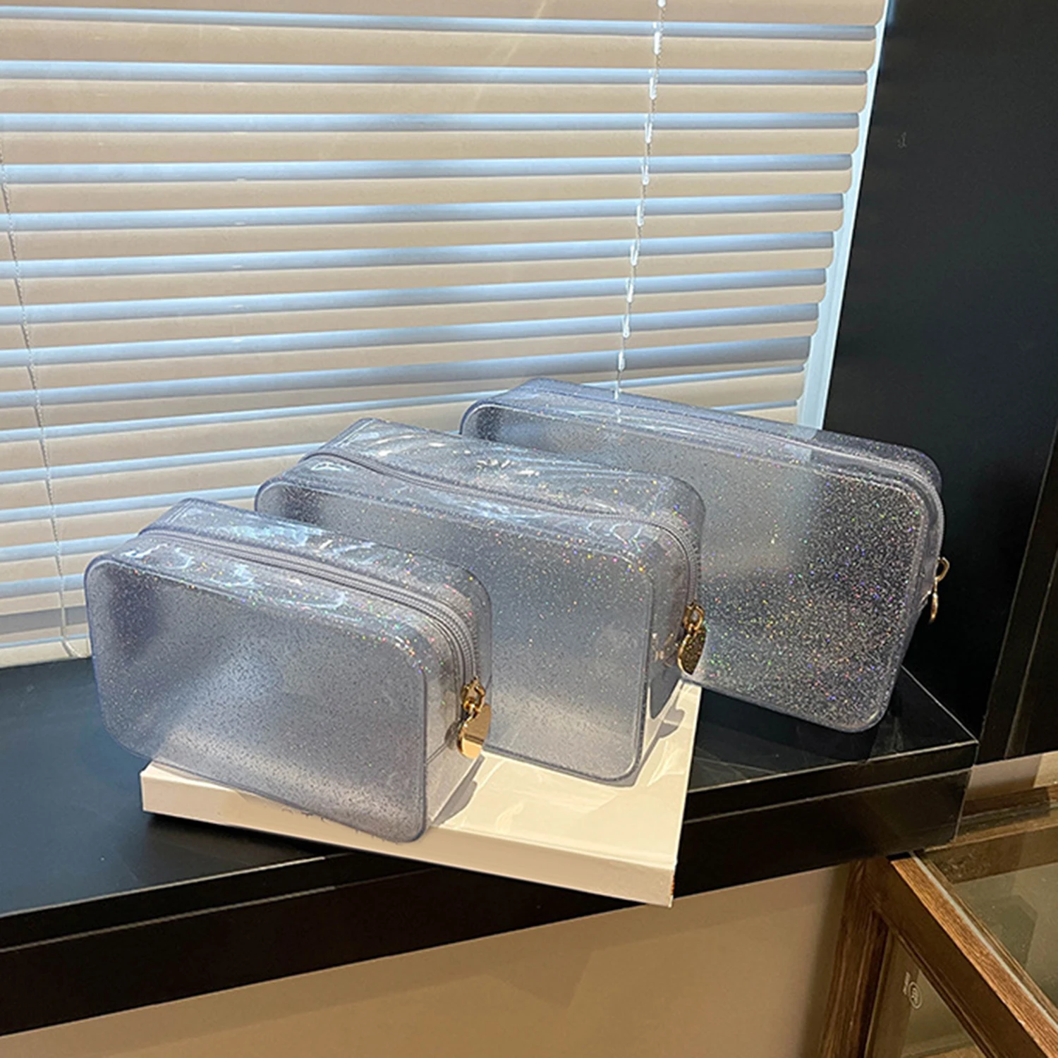 MIYIN NewPortable Cosmetic Waterproof Bag PVC Fashion Transparent Travel Bags Large Capacity Toiletry Bag
