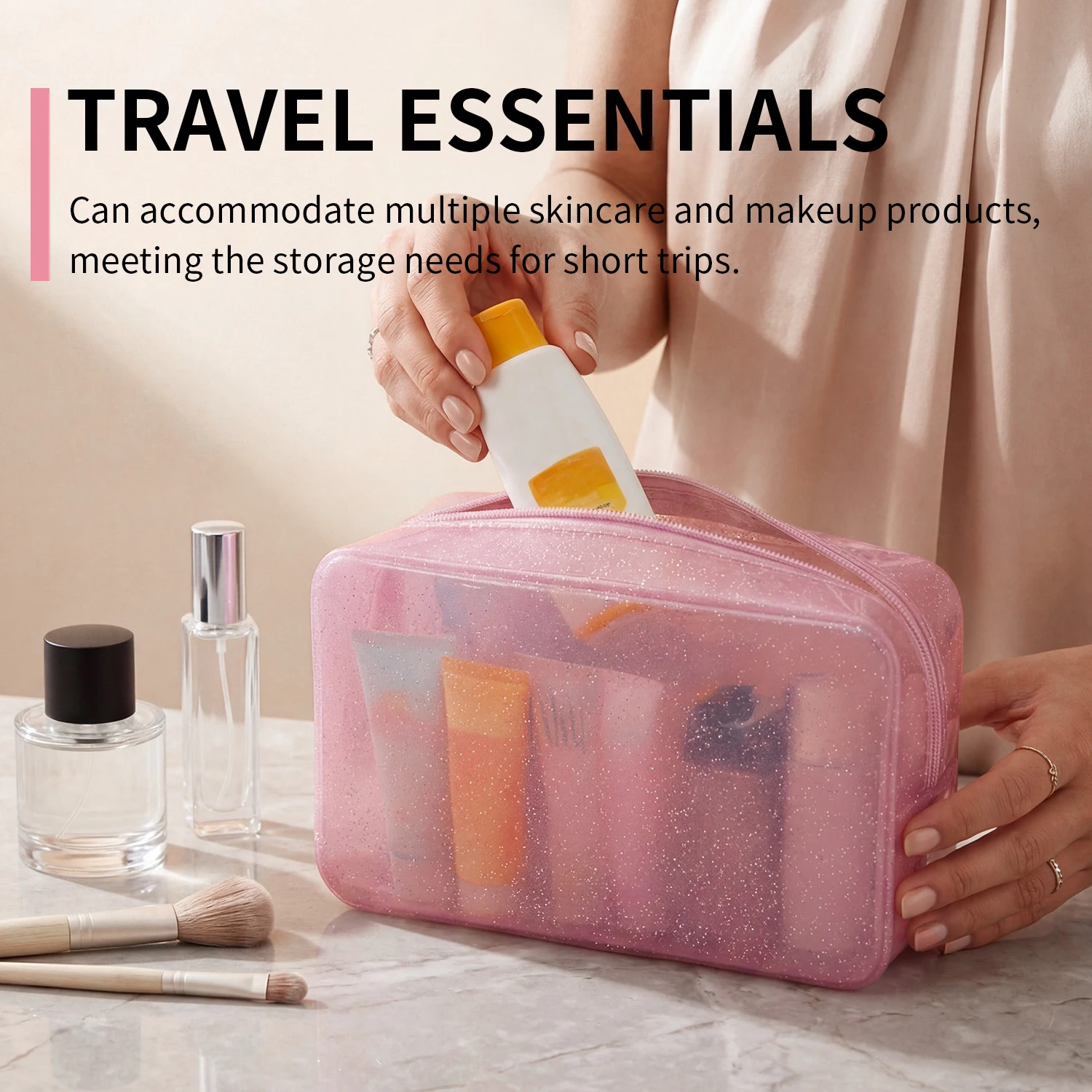 MIYIN NewPortable Cosmetic Waterproof Bag PVC Fashion Transparent Travel Bags Large Capacity Toiletry Bag