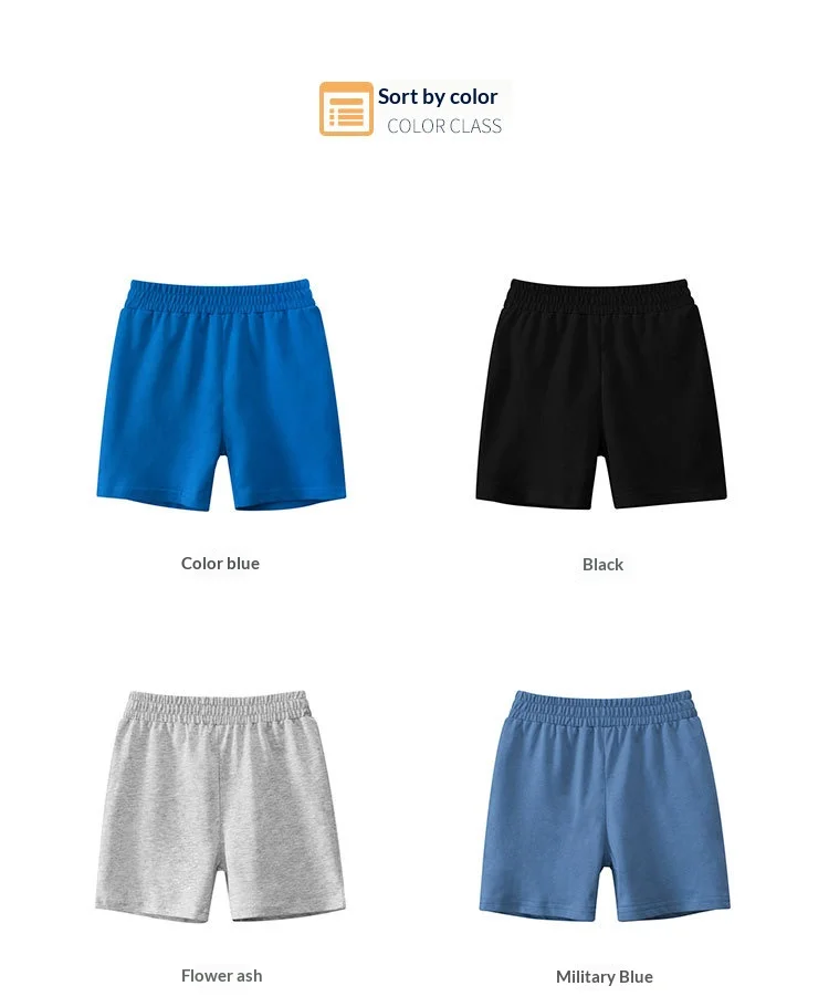 Children's Summer Shorts, New Cotton Shorts for Boys and Women, Solid Colors, Baby Boys, Five-Point Short Pants, Slacks